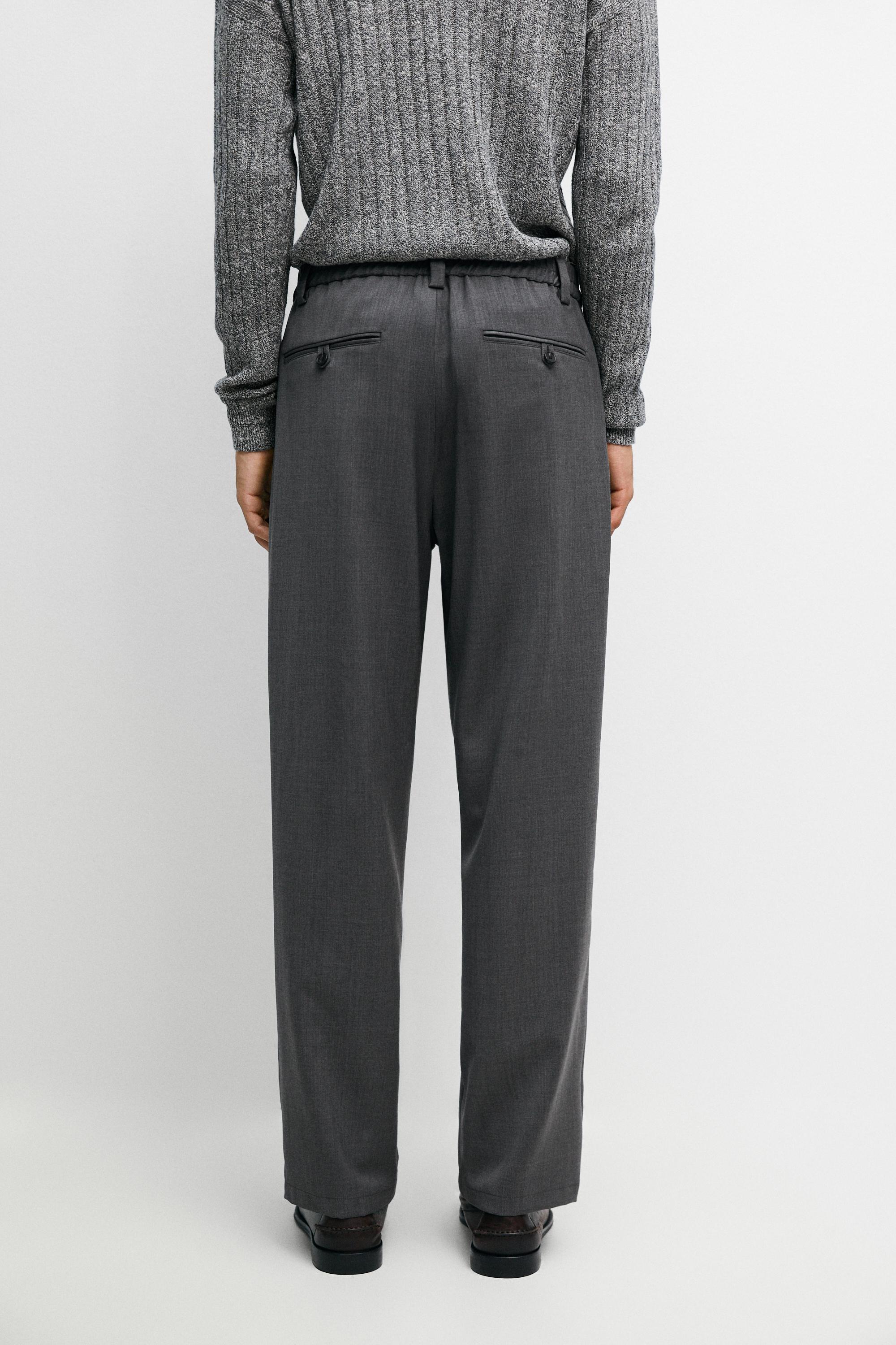 100% wool straight-leg pants